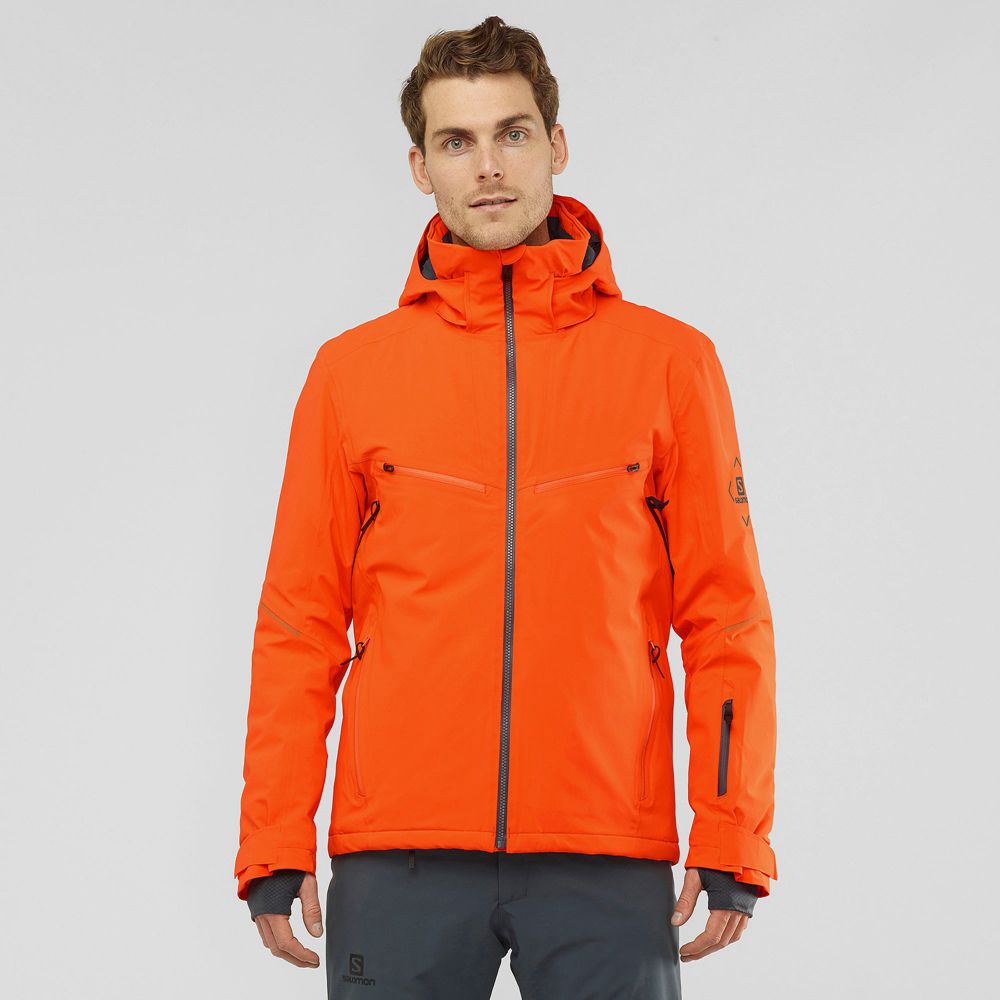 SALOMON BRILLIANT Philippines - Men's Ski Jackets - Red | 382905-SAT